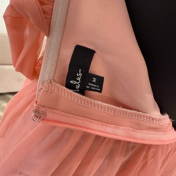 Lulu's Strapless Coral Dress - Picture 5 of 6